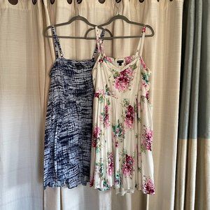 Two Torrid Challis Hi Lo Skater dresses